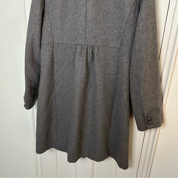 J CREW Carlin Gray Wool Coat Mock Neck Single Breasted Old Money Quiet Luxury 10 - Picture 7 of 8